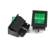 10Pcs Green Lamp 4 Pin ON/OFF 2 Position DPST Rocker Switch 16A/250V KCD4-201