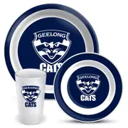 Geelong Cats AFL 3 Piece Melamine Dinner Set