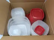42-Piece Food Storage Containers with Lids, Salad Dressing. PLease read***