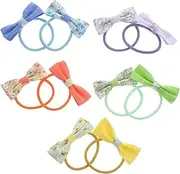 TOVINANNA 10 Pack Bow Hair Ties for Toddlers Girls Hair Ropes Elastic Ponytail Holders Cartoon Style for Boys and Girls