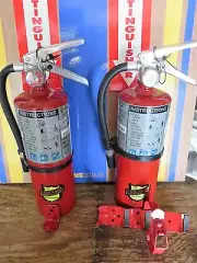 TWO NEW 2024- "BUCKEYE" 5-LB ABC FIRE EXTINGUISHERS WITH WALL & VEHICLE BRACKET