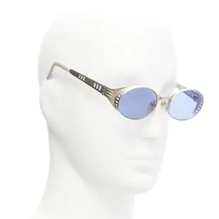 [二手] rare JEAN PAUL GAULTIER Vintage 56-6102 silver steam punk blue round sunglasses