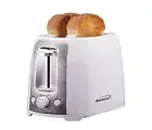 Brentwood 800W 2 Slice Cool Touch Extra Wide Slot White Toaster Stainless Steel