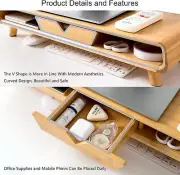 Homerays Bamboo Monitor Stand Riser, No Assembly Required Exquisite Monitor
