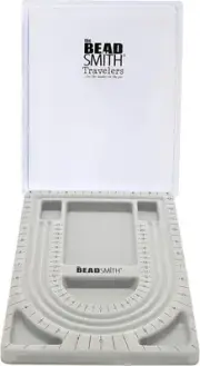 The Beadsmith Bead Board with Cover, Grey 28" - U Channel w/ Gray