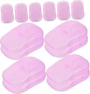 WOONEKY Travel Soap Sheets Box 20pcs Cleaning Soap Slices Hand Washing Travel Toiletries