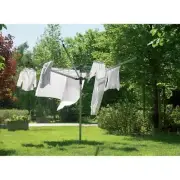 Brabantia Rotary Clothesline Lift-O-Matic with Ground Spike Sturdy Metallic Gray
