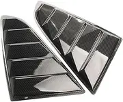 Carbon Fiber Color Rear Side Vent Quarter Window Louver Shutter Cover Trim Replacement Compatible For Ford Mustang 2015+
