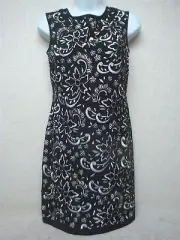 AIDAN MATTOX - Women's Formal Cocktail Party Dress - Black Beaded - Size 12 (L)