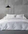 Calvin Klein Clone Floral Dot 100% Combed Cotton Comforter - QUEEN - White Black
