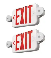 FREELICHT 2 Pack Exit Sign w/ Emergency Lights, Two LED Adjustable Head Emerge
