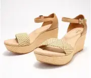 Clarks | Rose Ease | Wedge Sandal 5.5 Light Tan NEW IN Box