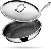 [stahl] Artisan Hybrid Triply Frying Pan with Lid, Fry pan Induction Base, Frying pan Non Stick, Omelette Pan Non Stick, Frying pan Stainless Steel, 1.1 L, 20 cm