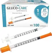 1 ml/cc Syringes 27G x 1/2’’ (12.7mm), Orange Cap, 100/box