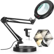 10x Magnifying Glass With Light 5 Color Modes Stepless Dimmable 2in1 Desk Lamp A