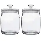 Half Gallon Glass Jars with Lid Wide Mouth Cookie Set of 2 Apothecary for Candy
