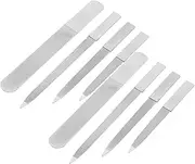 Beaupretty 8pcs Set Stainless Steel Nail File Set Double Sided Manicure Tools for Nail Buffing and Polishing Washable and Reusable Friends