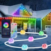 Outdoor Lights 60FT with 36 LED, Smart RGB Waterproof IP67 Eave Lights with A...