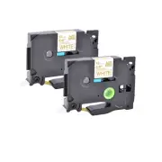 2PK 12mm Compatible with Brother TZ234 TZe234 Gold on White Label Tape P-Touch