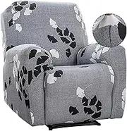 KNFFSAAJL Recliner Slipcover Stretch Soft Non-Slip Reclining Chair Cover Fashion Single Seat Sofa Couch Cover Decorative Furniture Protector for Home Living Room Bedroom Hotel(Maple Leaf Love Gray)