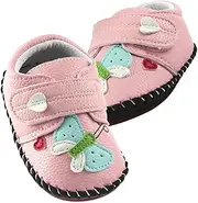 [M MKBNXGYR] Baby Shoes Girls Boys Toddler Shoes PU Leather Hard Sole Walking Sneakers Baby Rubber Soles Newborn Cartoon Beginner Walking Shoes 0 to 18 Months