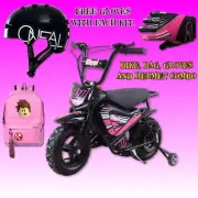 24 VOLT ELECTRIC RIDE ON HELMET GLOVES FREE ROBLOX OR MINECRAFT BACKPACK PINK