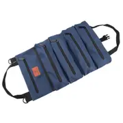 Roll Up Tool Bag, Multi-Purpose Tool Roll Organize, 5 Zippered Tool Pockets (Blue)