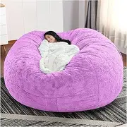 Bean Bag Chair Cover, Oversized Lazy Bean Bag Couch Washable Fluffy Sofa Bed Seat Cover for Dorm Family Room (No Filler) (Color : H, Size : 6ft)