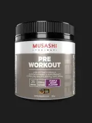 Musashi Pre Workout Powder Supplement Purple Grape BCAA 225g