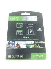 PNY 64GB Elite-X Class 10 U3 V30 100mb/s MicroSDXC Flash Memory Card 2-Pack