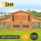 i.Pet Chicken Coop Rabbit Hutch Large House Outdoor Wooden Pet Bunny Run Cage
