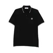 [Stone Island] Stone Island Logo Polo Shirt M BLACK