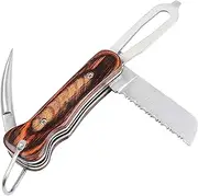 DULEES Marlin Spike Rigging Knife, Multipurpose Sailing Tool With Matching Belt Pocket Sheath, Marlinspike Knotting Tool for Boating Fishing Sailboats