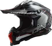 LS2 MX700 Subverter Evo II Arched Motocross Helmet, black-silver, Size XS for Men Black Silver