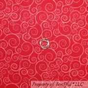 BonEful Fabric FQ Cotton Quilt Hot Pink Swirl Scroll Calico Small Little Xmas US