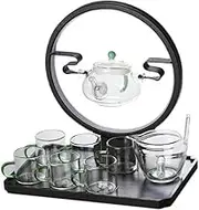 Water Carafe Creative Heat-Resistant Glass teapot Set with Light Glass teapot Lazy Tea Maker Tea Set Beverage Serveware