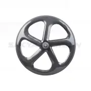 700C Carbon Road Fixed Gear Bicycle 5 Spokes Wheels Clincher Tubular Wheelset