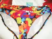 10 12 TARGET BLACK MULTI COLORED BIKINI BRIEF LINED TAG $25 NWT $15