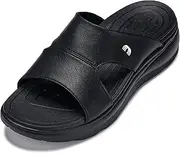 [CALTO] Men's Invisible Height Increasing Elevator Shoes - Ultra Light-weight Slip-on Comfort Sandals - 2 Inches Taller