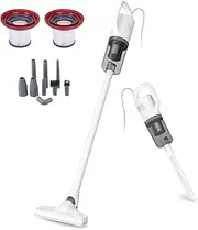 [KEROMEE] Stick Vacuum Cleaner, Corded Handheld Vacuum Cleaner Mini Electric Broom for Pet Hair Hardwood Floor Cat Litter Carpet Cleaning (16ft-Cord)