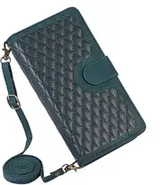 for Samsung A34 (5G) Lanyard Leather Zip Wallet Card Phone Case Crossbody Cover(for Samsung A34 (5G)/Green)
