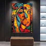 1pcs Modern African Pop Culture Art Print Unframed Mixed Pigments Canvas Painting No Electricity Required Living Room and Bedroom Wall Decor