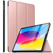 For Apple iPad 10th Gen Case, 10 Generation Cover 10.9 2022 Folio Leather Smart Magnetic Flip Stand Case Cover (Rose Gold)