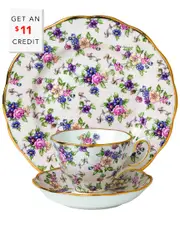 Royal Albert 100 Years Teacup And Saucer 3Pc Set with $11 Credit