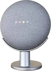 [Mount Genie] Google Home Mini Pedestal: [[AUS Compatible]] Improves Sound Visibility and Appearance - Cleanest Mount Holder Stand for Google Mini (Silver)