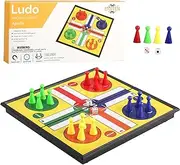 ZUNIPLEX Ludo Magnetic Foldable Flying Chess,Dice Game,Small Land-Based Game,Board Game for Kids Beginner Travelling Chess Piece Set with Portable Storage Board