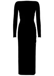Courrèges Ruched Off-the-shoulder Jersey Maxi Dress - Black - M (UK12 / M) M (UK12 / M)