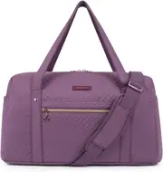 BAGSMART Travel Duffle Bag Quilted Weekender Overnight Bag for Women with Laptop Compartment, Large Carry On Airport Bag with Wet Pocket & Shoe Bag for Travel, Business Trips, Sports, H-Purple,