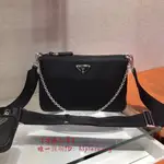 若希二手 PRADА  2VH113黑色 NYLON CROSS-BODY BAG 新款尼龍 男款 三合一 斜背包