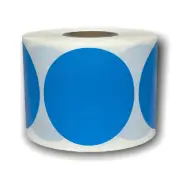 Blue Direct Thermal Labels | Zebra, Rollo & Munbyn Compt. | 2.25" Round, 4 Rolls
